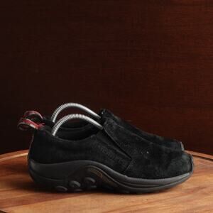 Merrell Shoes Womens SZ 6 Black Jungle Moc Suede Slip On Outdoor Casual Loafers